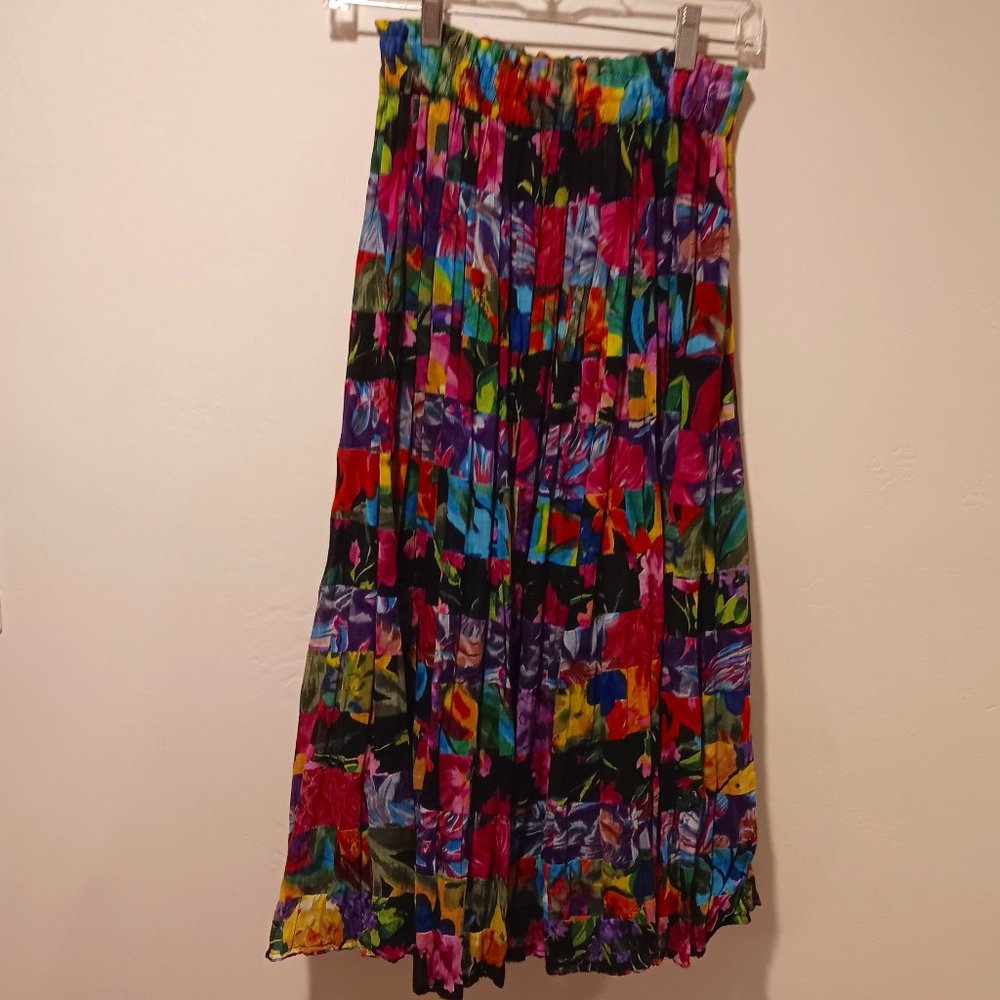 Vintage Sashi Midi Skirt made in India Womens S Long Soft and Flowy Colorful